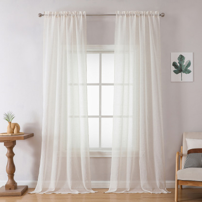 Home Use Polyester-Linen Curtain │ Popular Amazon/TEMU Hot-Selling Sheer │ Customizable Size & Style