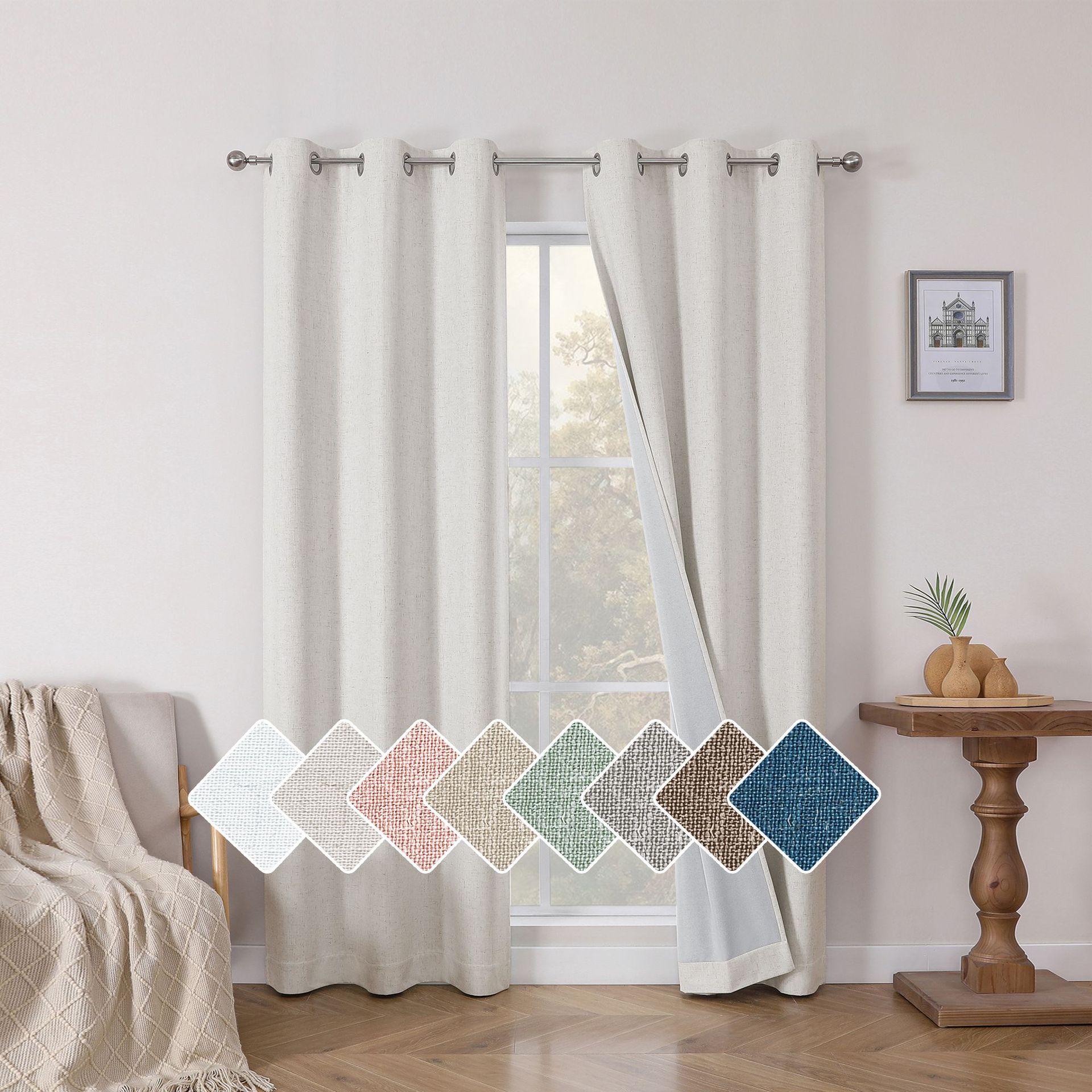 Solid Color Blackout Curtain │ Coated Backing │ Ready-Made 