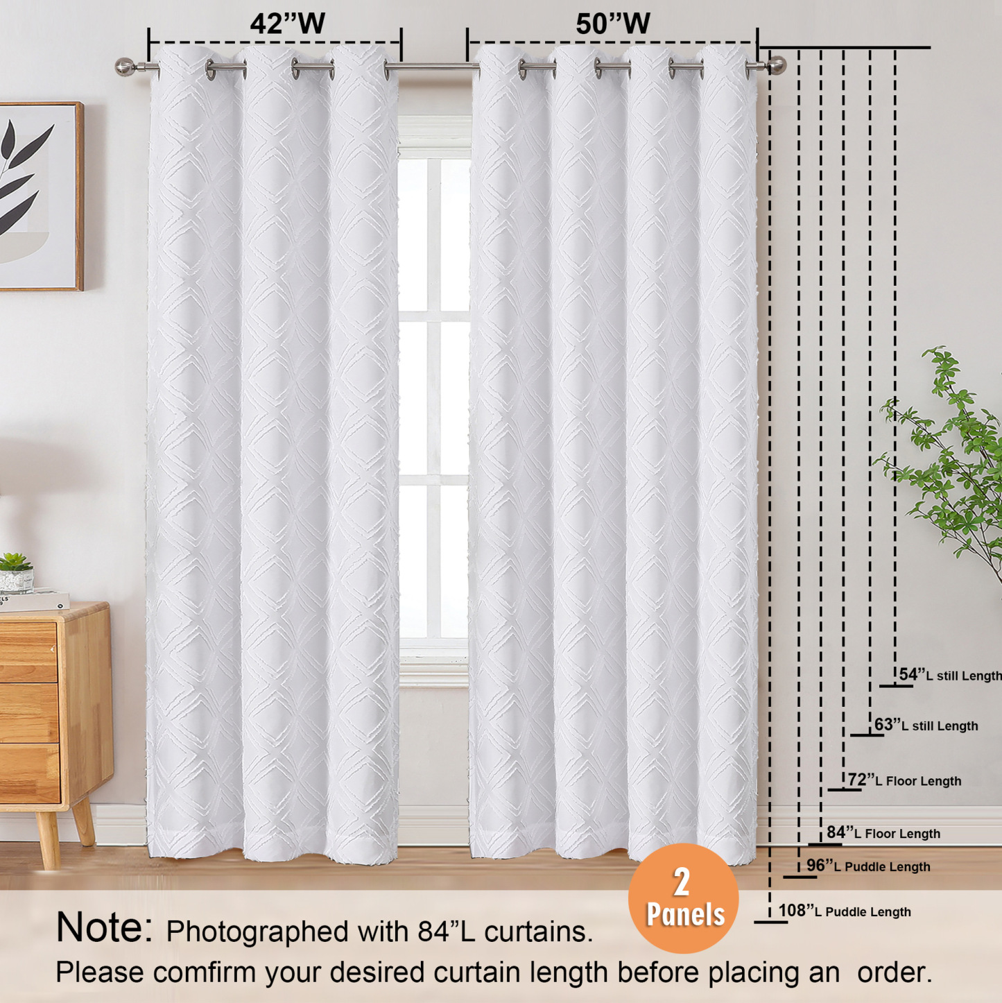 3D Cutout Diamond Blackout Curtain │ Geometric Grommet Top 