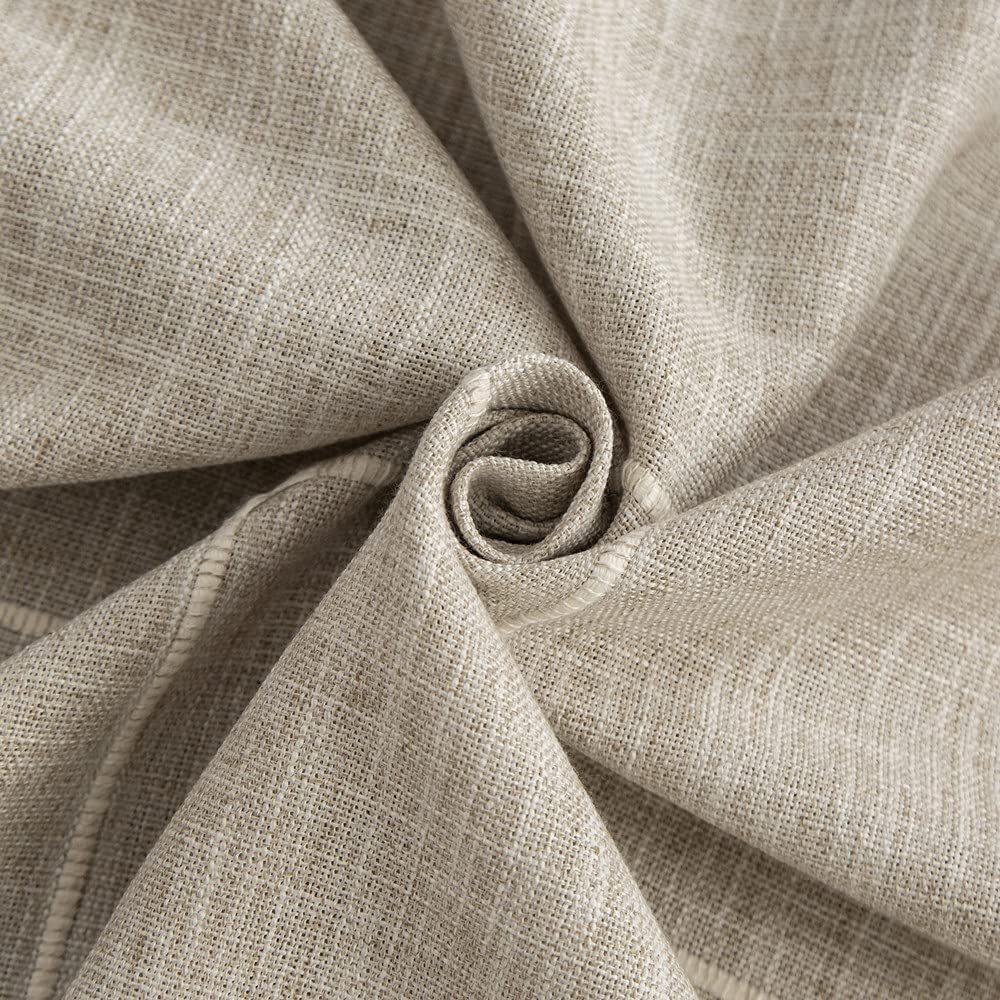 Boho Linen Cotton Short Curtain with Tassels | Semi-Blackout Café Curtain | Bohemian Farmhouse Style for Bedroom/Living Room/Kitchen