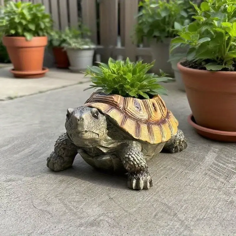 Kreativer Schildkröten-Pflanztopf aus Kunstharz 🐢