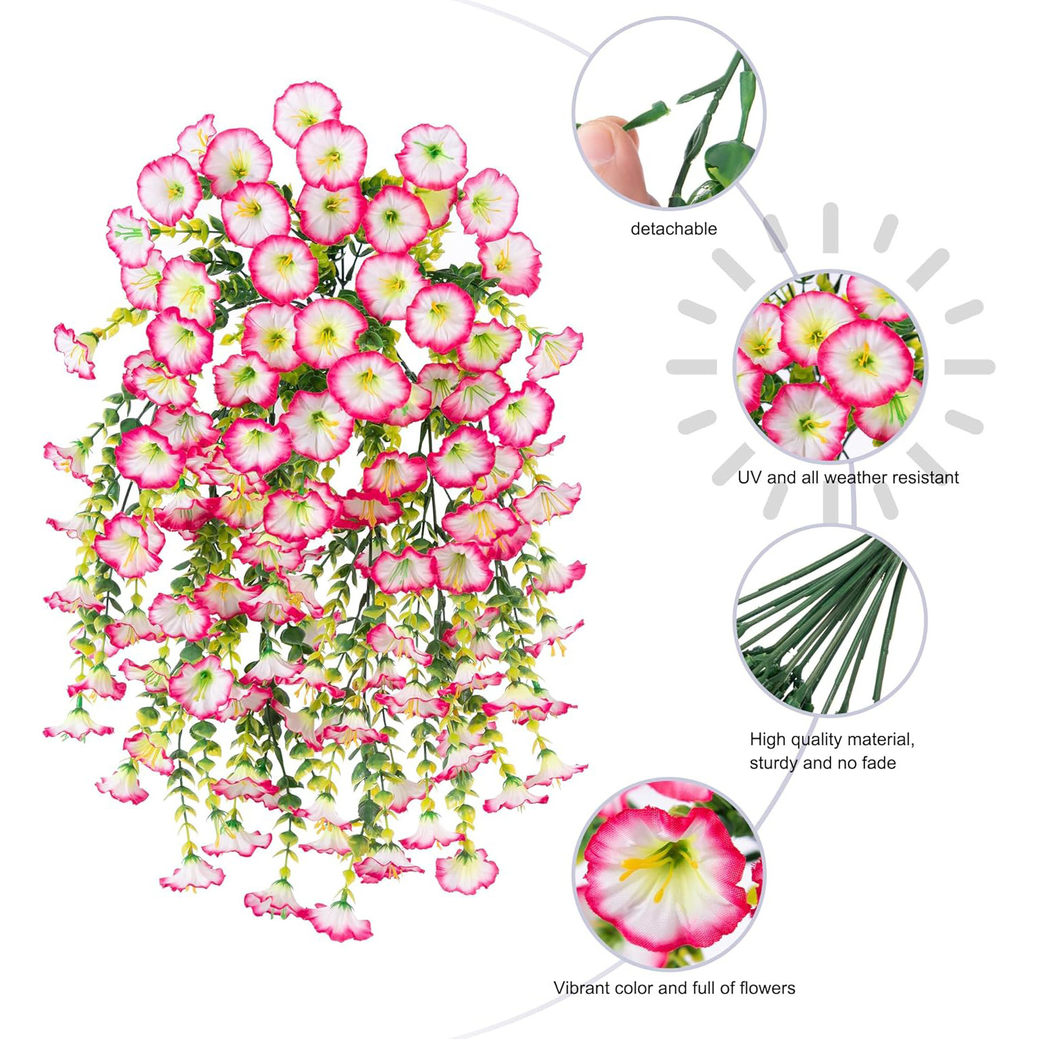 Falsk morgongloryvin - Säsongslösa falska blommor för hem, fest, vägg och trädgård, perfekt som presenter