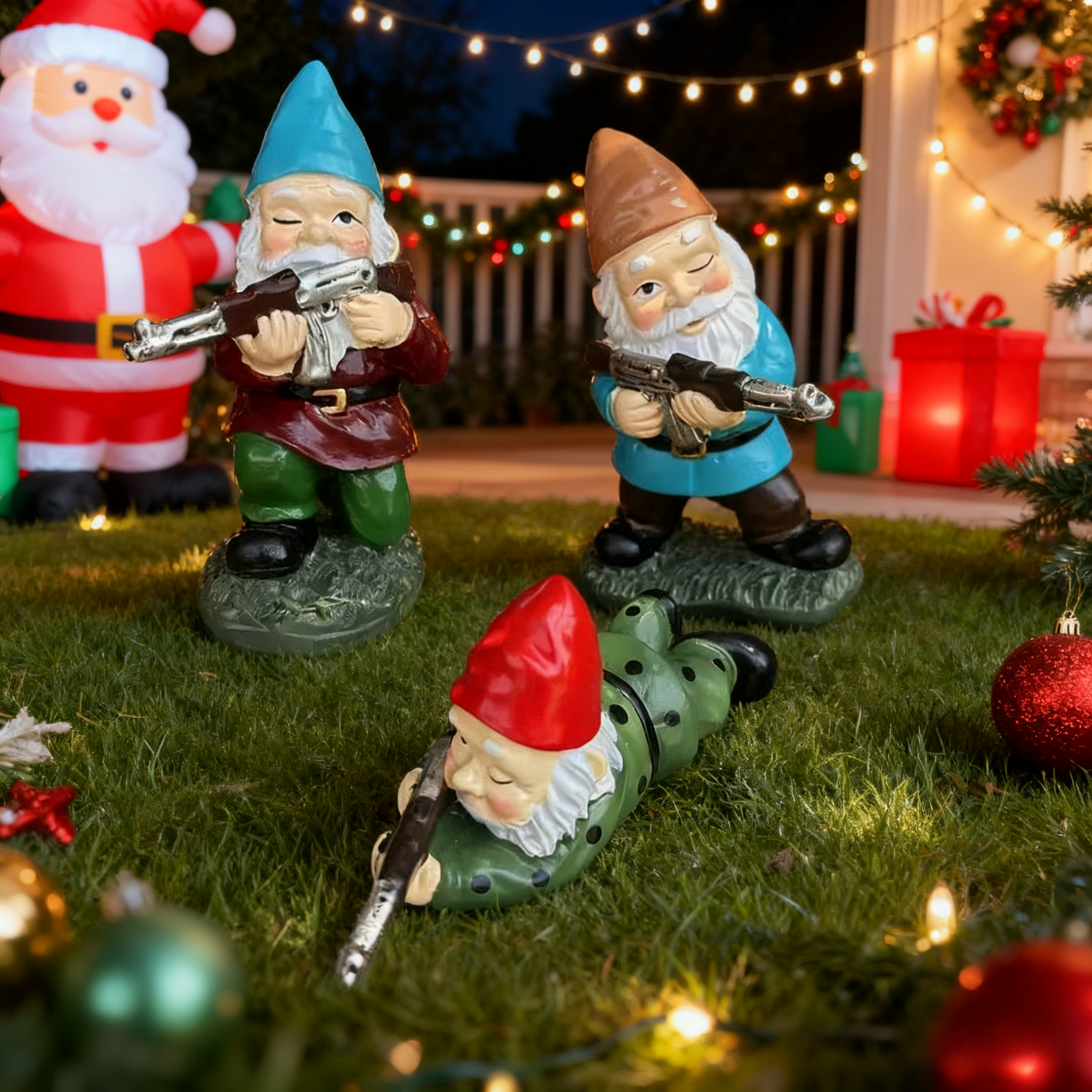 Drei Zwergensoldaten mit AK-47-Gewehren【2 kaufen, versandkostenfrei】