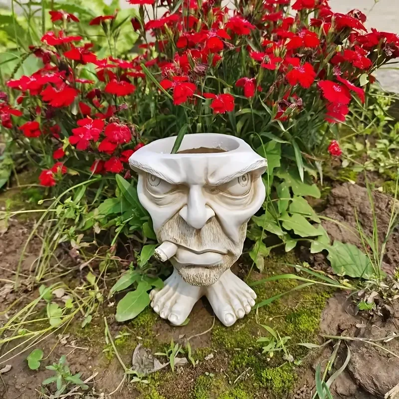 Verspielter Zwergen-Pflanztopf – Strapazierfähiges Harz