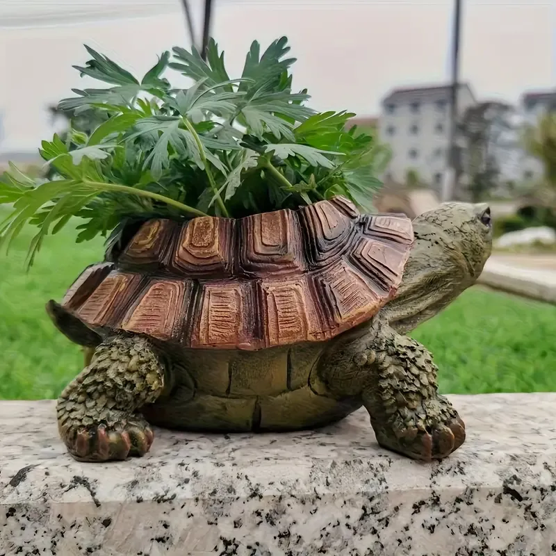 Kreativer Schildkröten-Pflanztopf aus Kunstharz 🐢