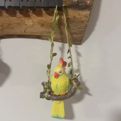Rustikale Wanddekoration in Form eines Papageis aus Kunstharz