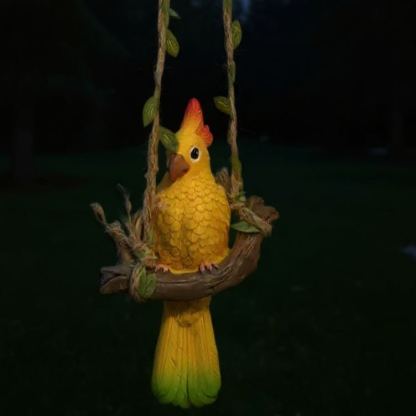 Rustikale Wanddekoration in Form eines Papageis aus Kunstharz