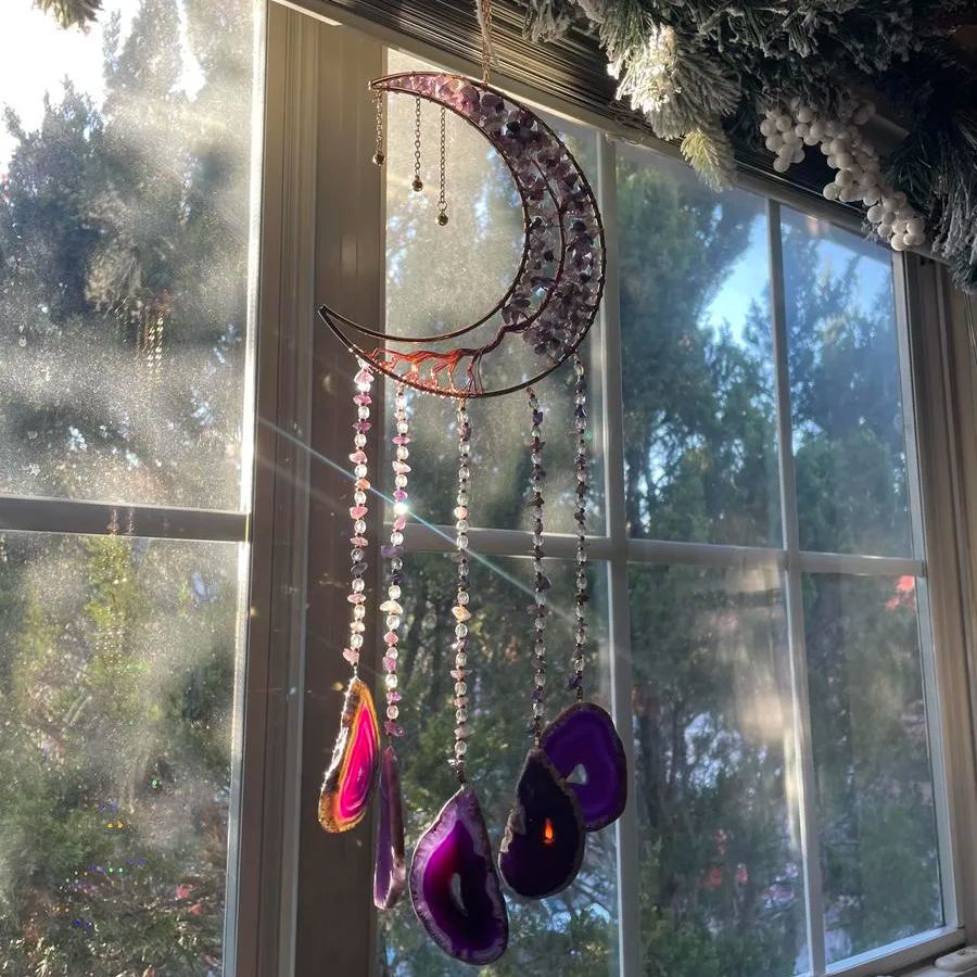 🌙Agat Drömfångare: En blandning av konstnärlighet och lugn för ditt utrymme💎