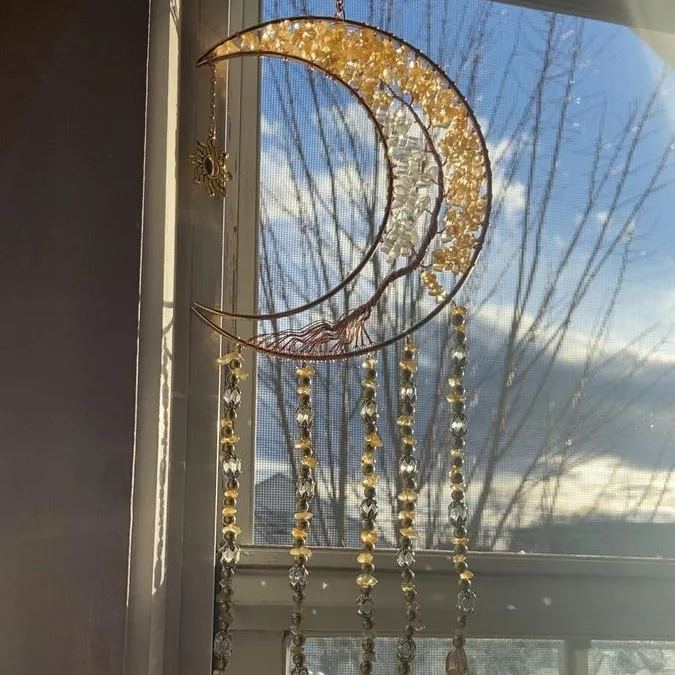 🌙Agat Drömfångare: En blandning av konstnärlighet och lugn för ditt utrymme💎