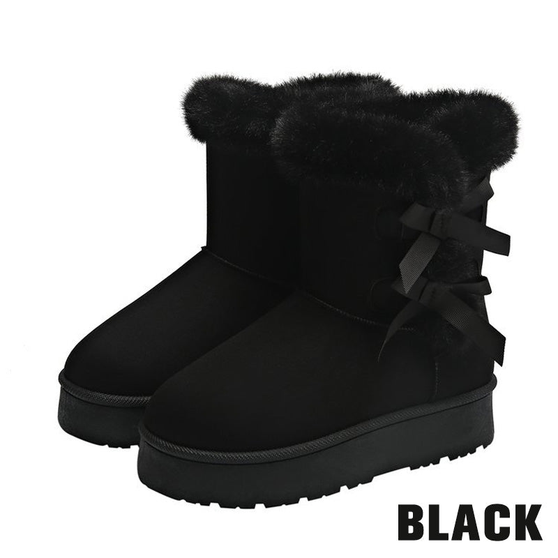 🎀Weihnachts-Specials🎁Klassische Plateau-Schneestiefel für Frauen mit Plüsch-Schleife