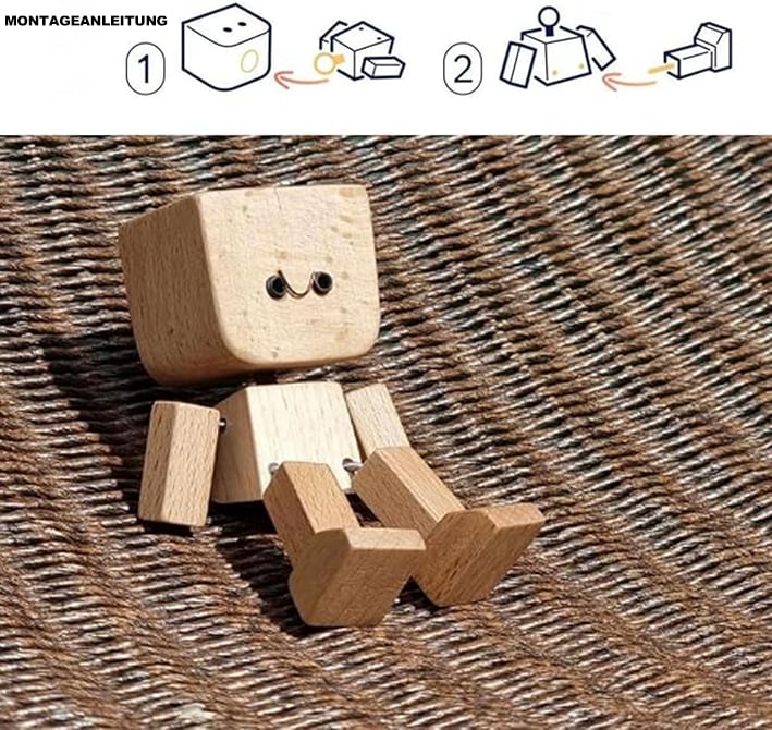 🙂Wippendes Holzmännchen Mit Wohlfühl-Lächeln – Kreatives Auto-Duftaccessoire