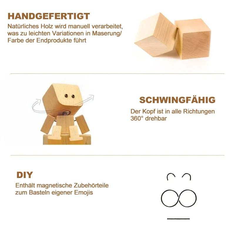 🙂Wippendes Holzmännchen Mit Wohlfühl-Lächeln – Kreatives Auto-Duftaccessoire