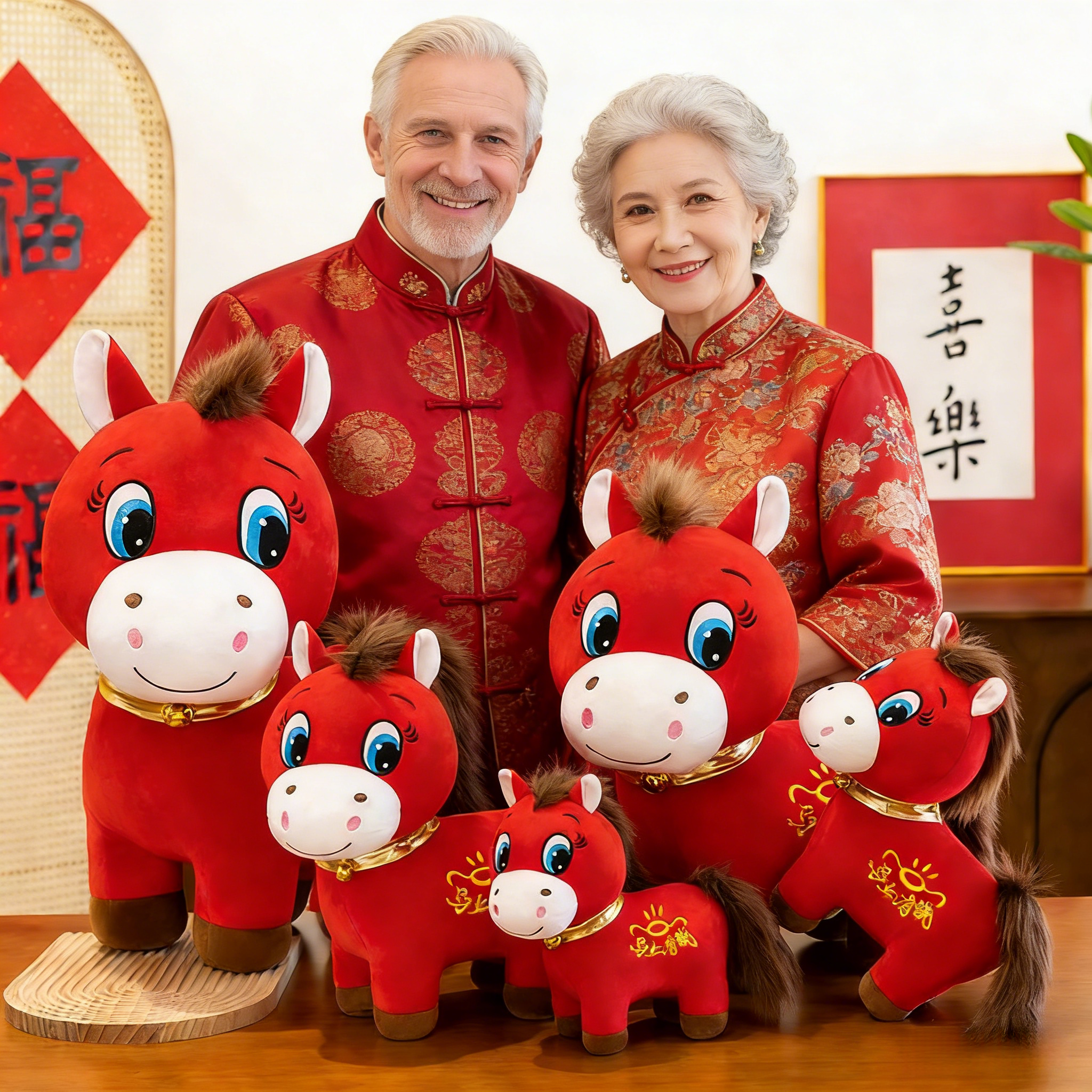 🔥LAST DAY 50% OFF🐴 2026 Year of the Horse Mascot Plush Toys: Crying Horse and Laughing Horse✨🎉