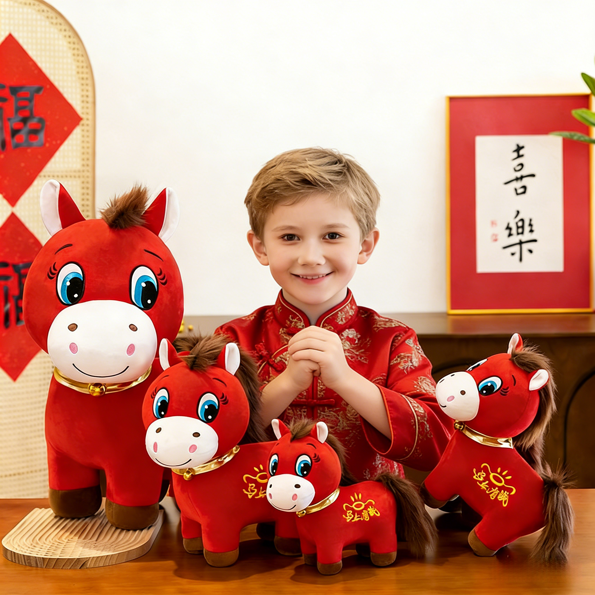 🔥LAST DAY 50% OFF🐴 2026 Year of the Horse Mascot Plush Toys: Crying Horse and Laughing Horse✨🎉