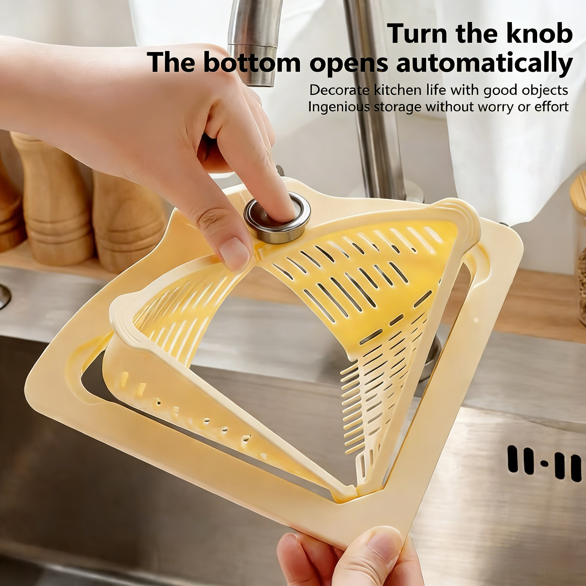 🔥Buy 1, Get 1 Free🔺Magnetic Triangular Draining Basket - Kitchen Storage Rack and Colander
