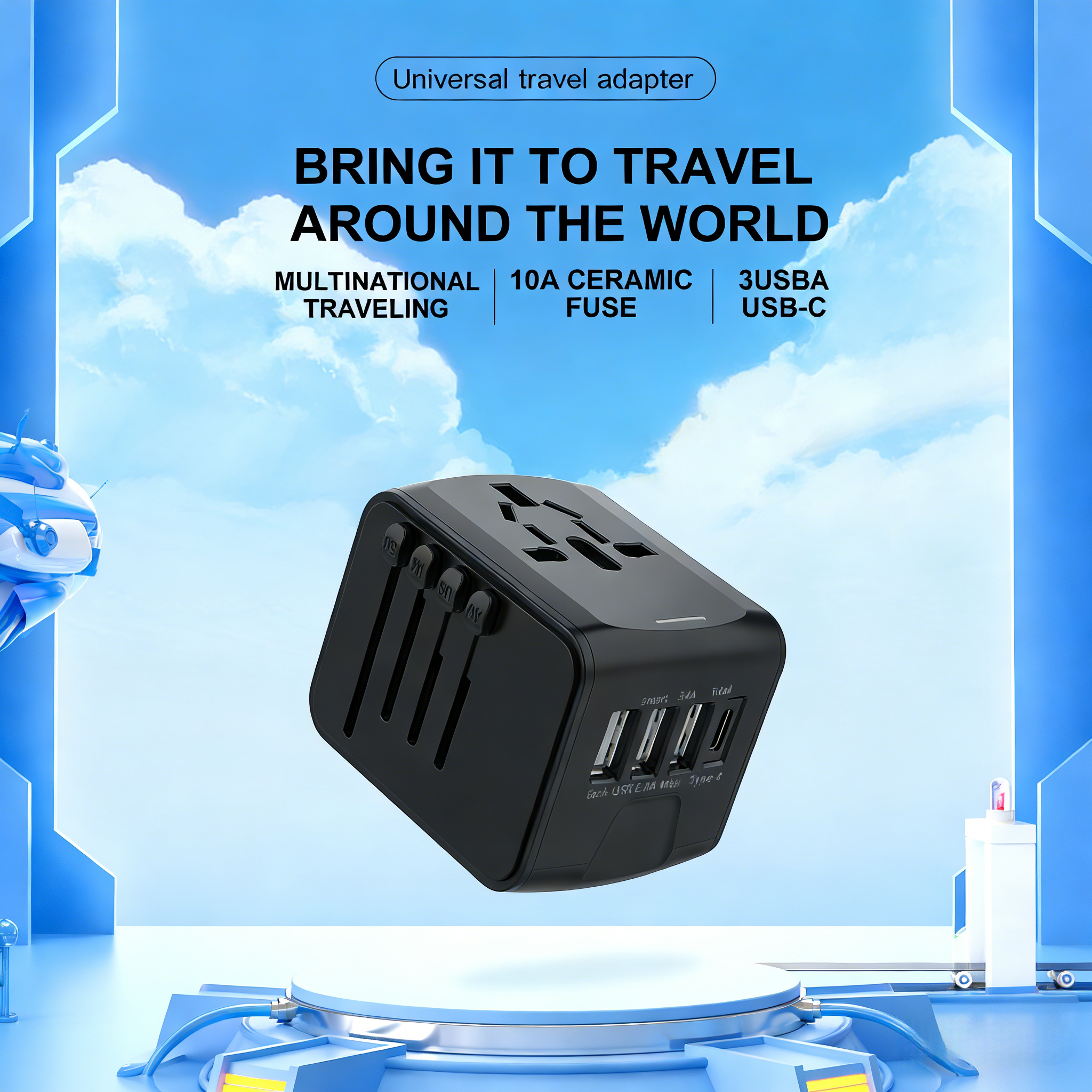 🔥LAST DAY 50% OFF⚡ All-in-One Universal Travel Adapter👍