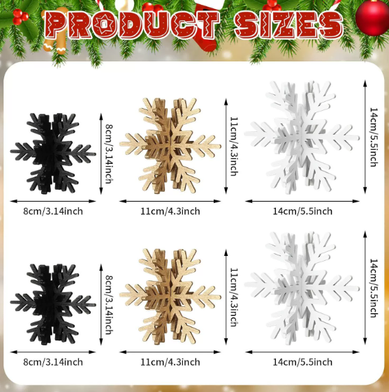 🔥Christmas 3D Snowflakes for Winter Wonderland Party Home Office ( 3Pcs )⭐❄