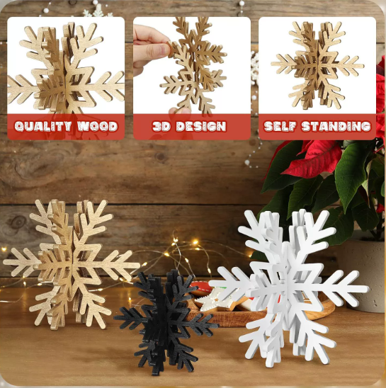 🔥Christmas 3D Snowflakes for Winter Wonderland Party Home Office ( 3Pcs )⭐❄