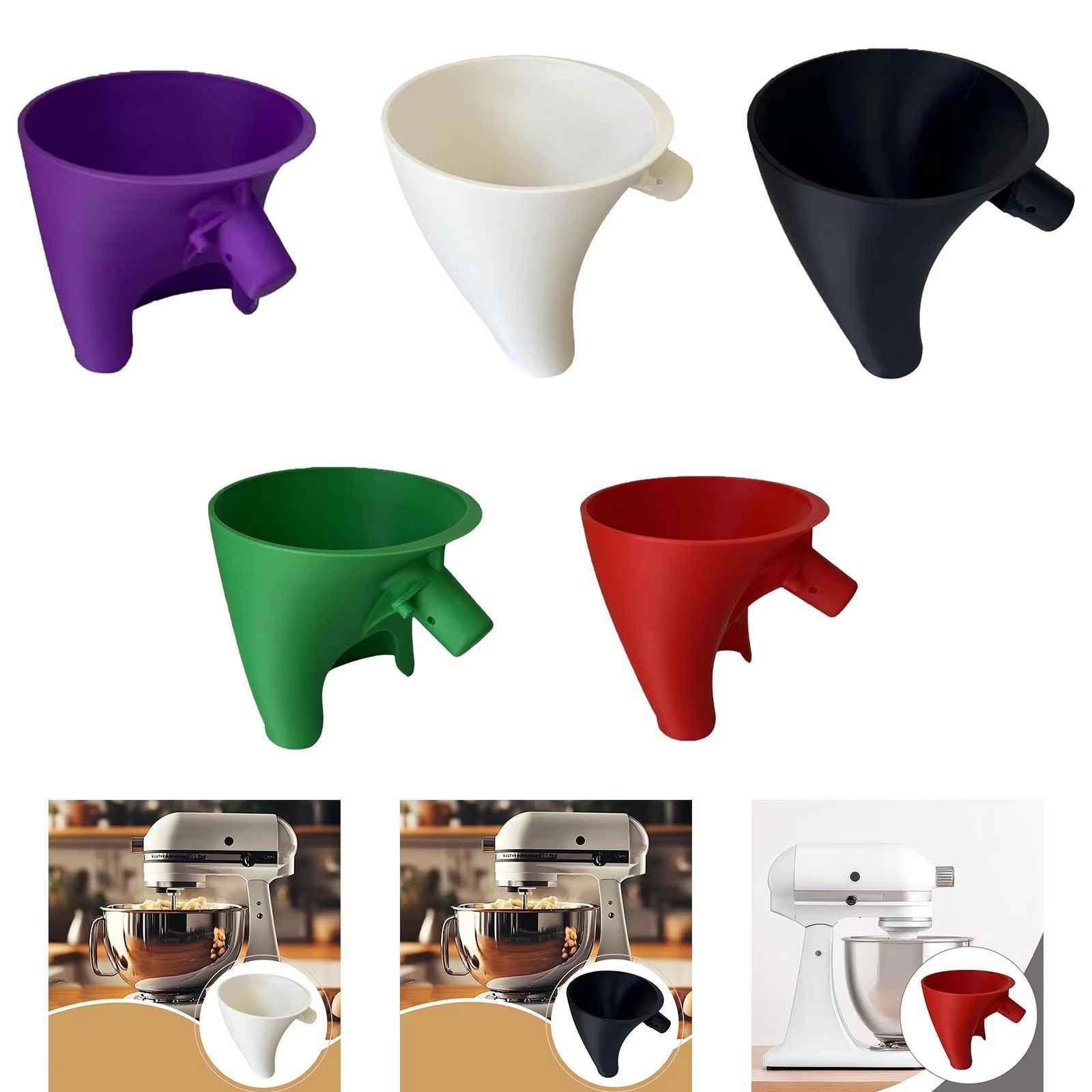 🔥LAST DAY 50% OFF✨🥰 Flour Funnel for Kitchen Aid Stand Mixer🥚🍰—The chef's right-hand assistant👨‍🍳💖