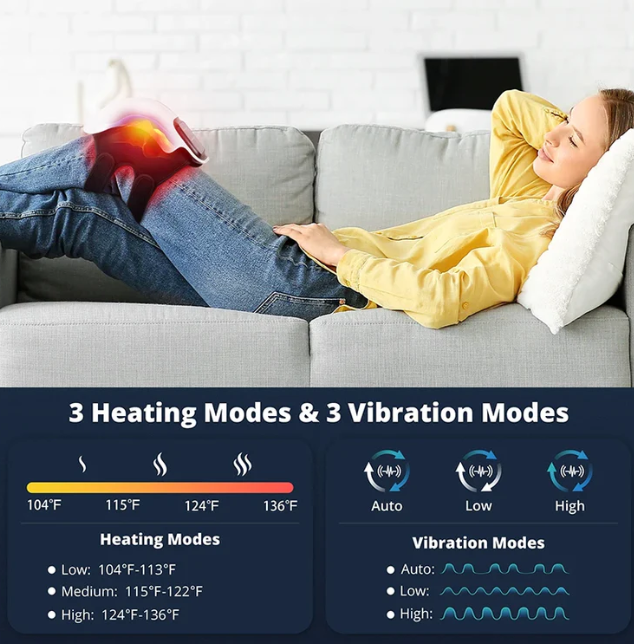 Portable Rechargeable Knee Massager – Heat & Vibration Pain Relief