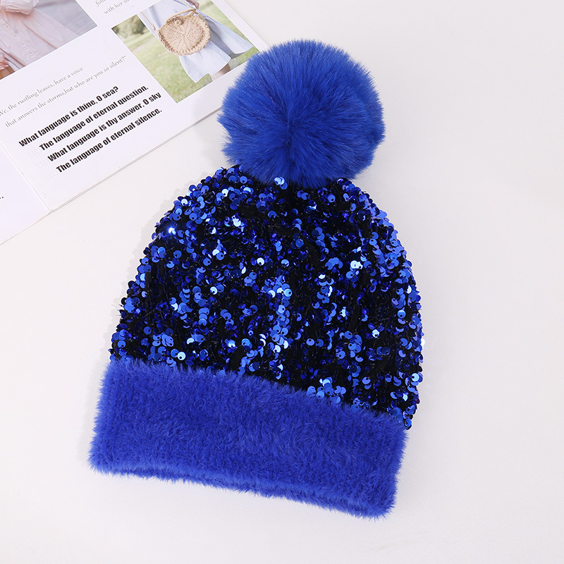 🔥Last Day 50% OFF -🎀 Sequin Fur Pom Beanie ⭐