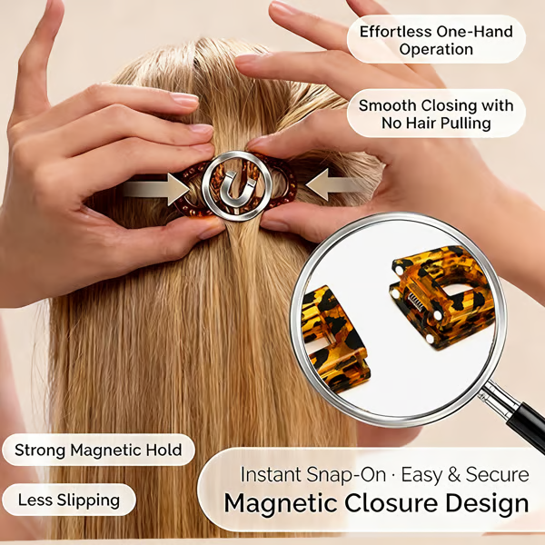 🎀Magnetic Hair Clip – Secure Hold, No Slipping✨