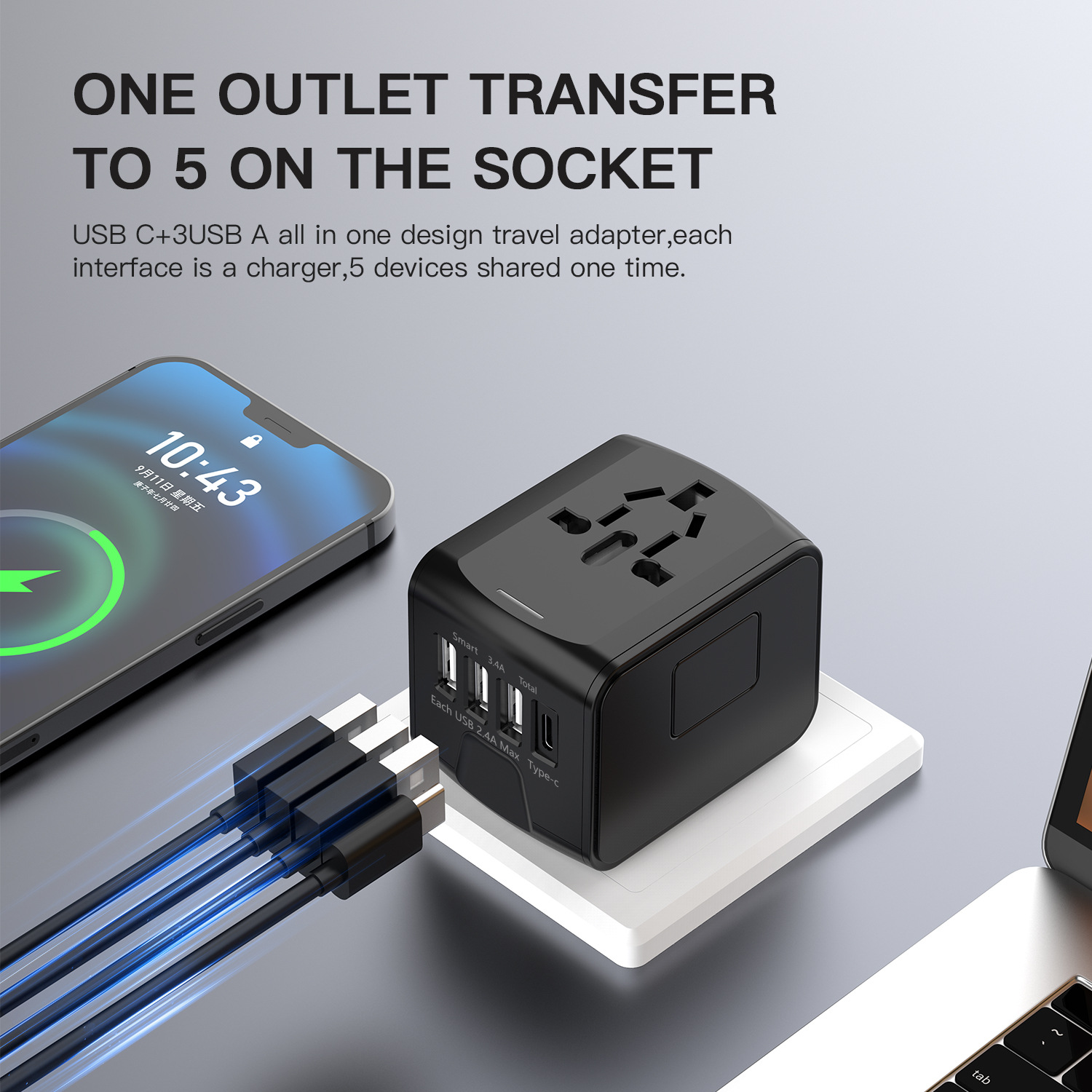 🔥LAST DAY 50% OFF⚡ All-in-One Universal Travel Adapter👍