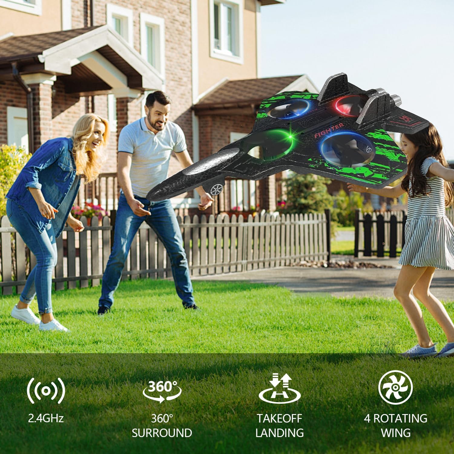 🔥 LAST DAY 50% OFF 😍Jet Fighter Jet Stunt Remote Control Airplane Toy (with 360° flip and LED lights)✈