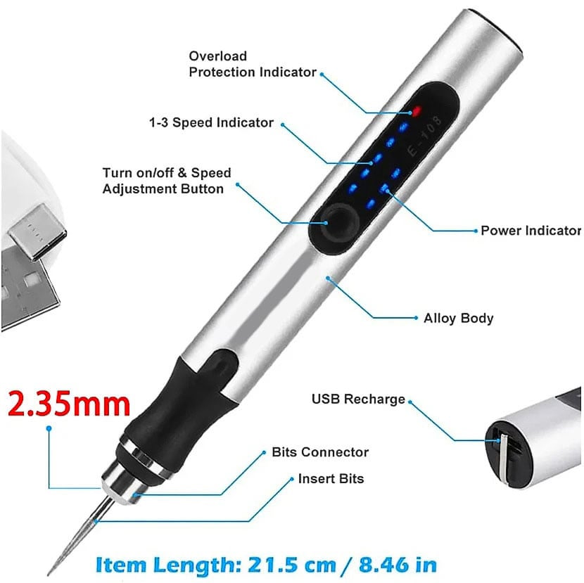 ⏰Last 4 hours Sale: Save 49%🔥Resparked Customizer Engraving Pen with 3 speed adjustment speeds✨