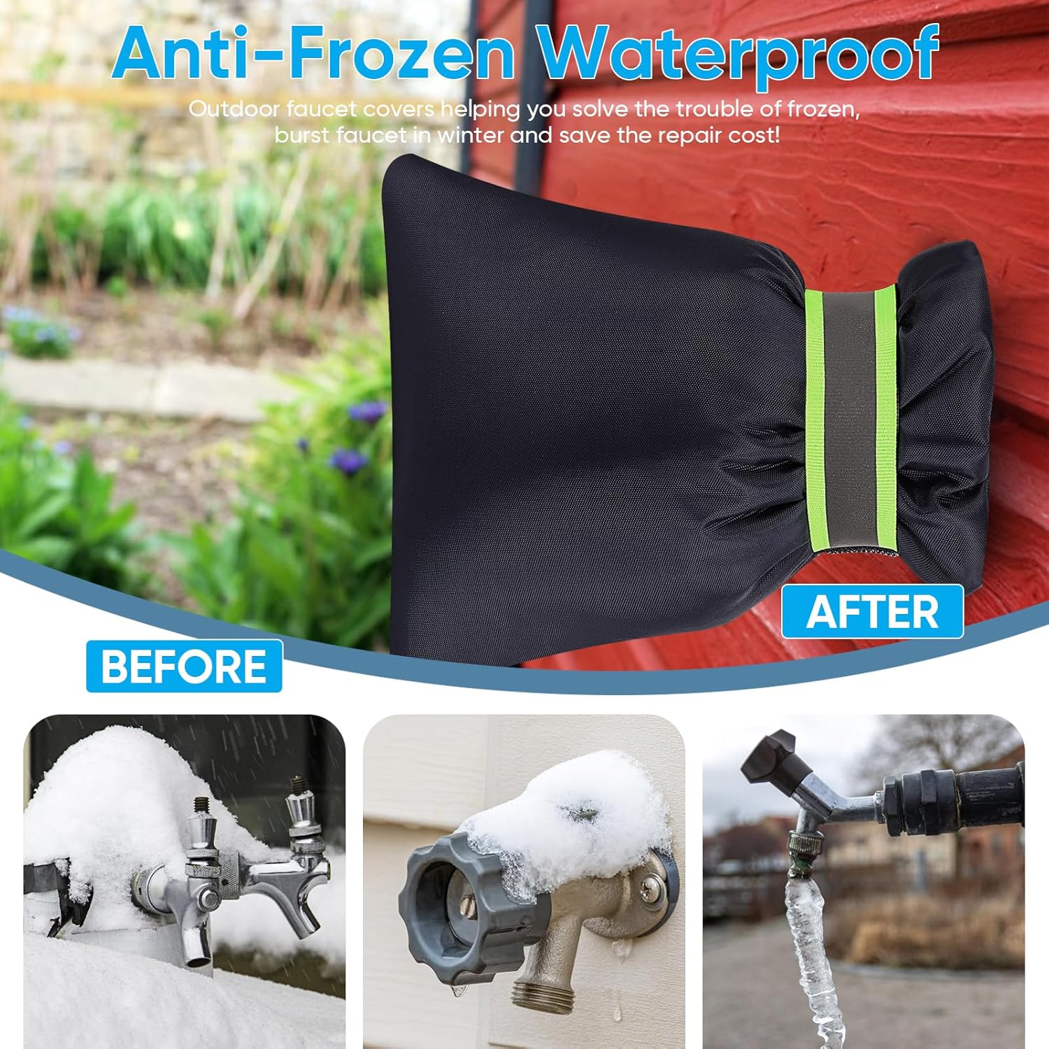 ⚡Last Day 49% OFF🔥8Pack Outdoor Faucet Covers for Winter❄️🚰