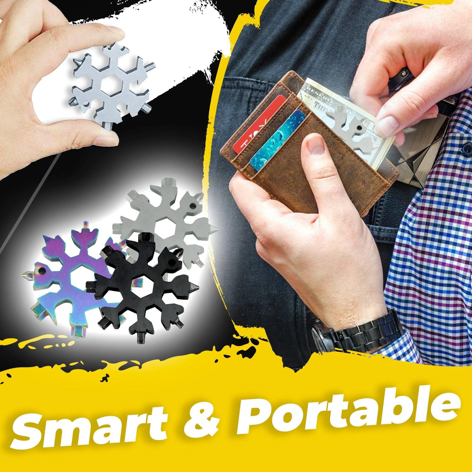 18-in-1 Snowflake Pocket Tool – Multi-function Gadget