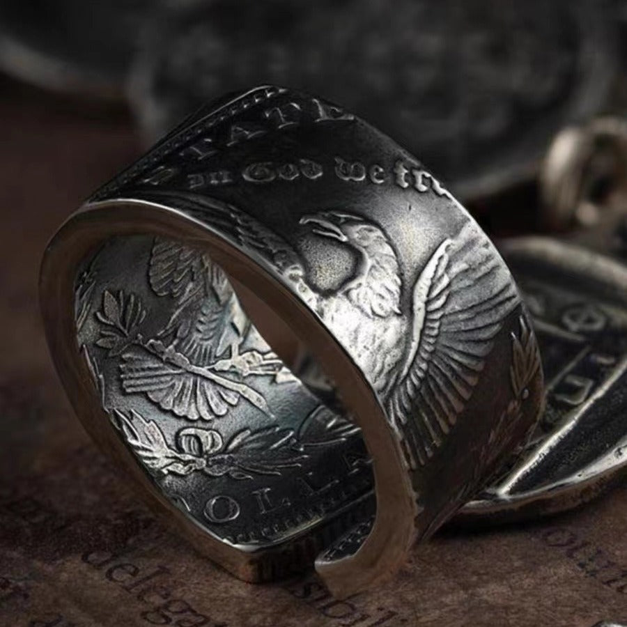 🎁Mongolia Jewelry - Mongolian Craft Handmade Morgan Silver Coin Bangle/Ring💎