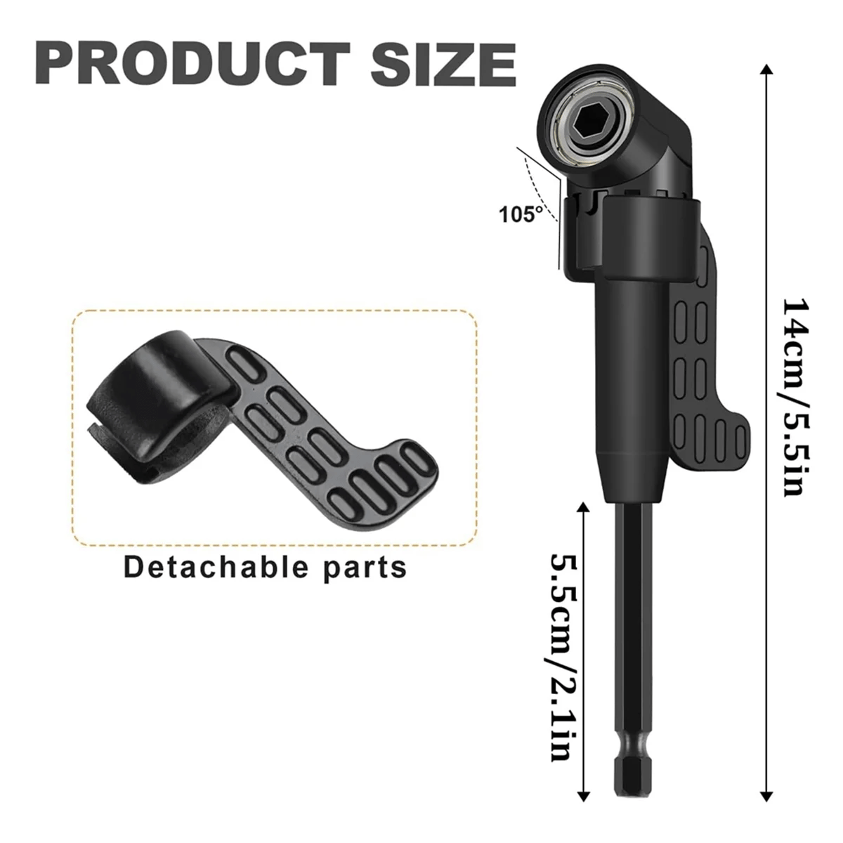 🔥HOT SALE 35% OFF -🛠️6Pcs Right Angle Drill Attachment Set with 105° Angle Drill Adapter and Impact Grade Socket Adapter