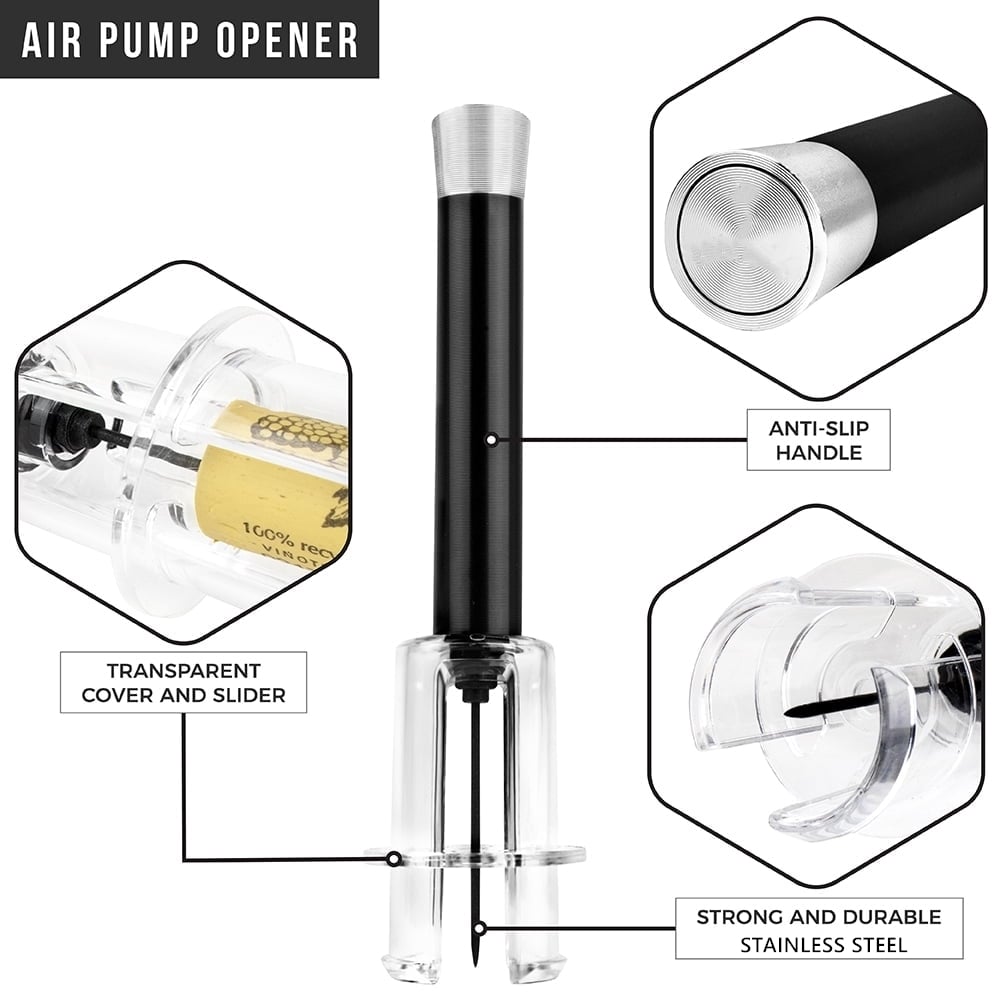 🍷Damp-Proof Air Pump Cork Remover for Effortless Family Entertaining🍾 💨