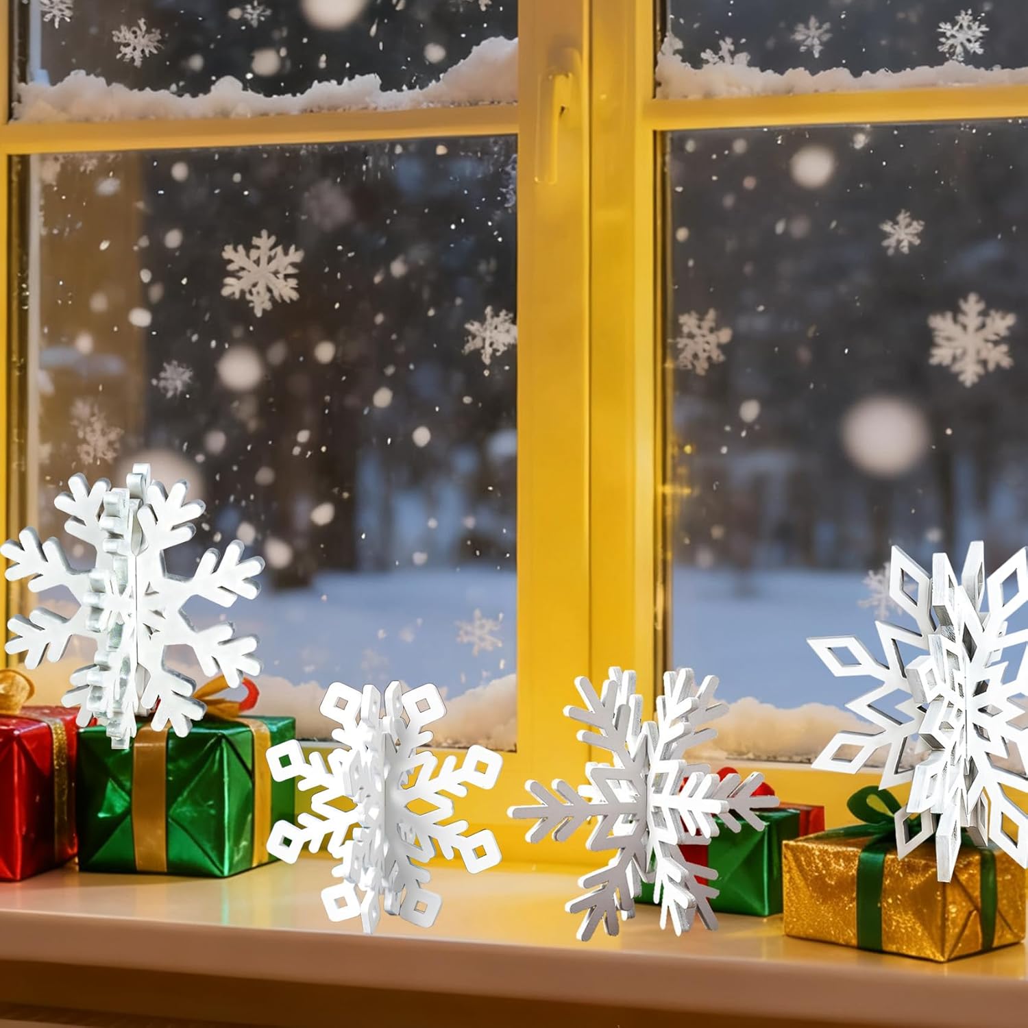 🔥Christmas 3D Snowflakes for Winter Wonderland Party Home Office ( 3Pcs )⭐❄