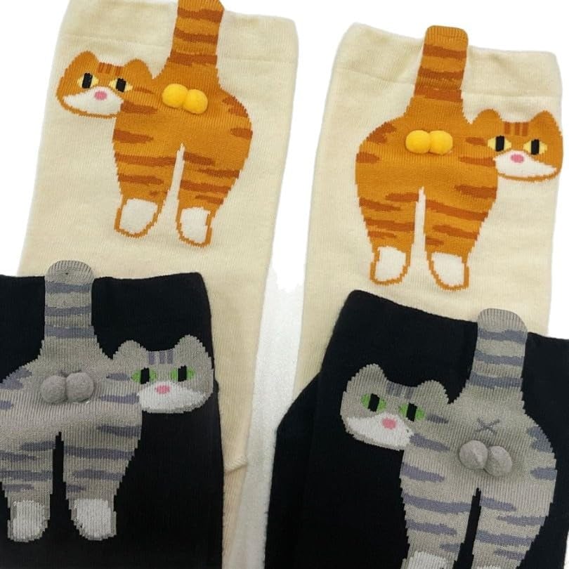HOT SALE 🔥3D Cat Socks with Fuzzy Balls!
