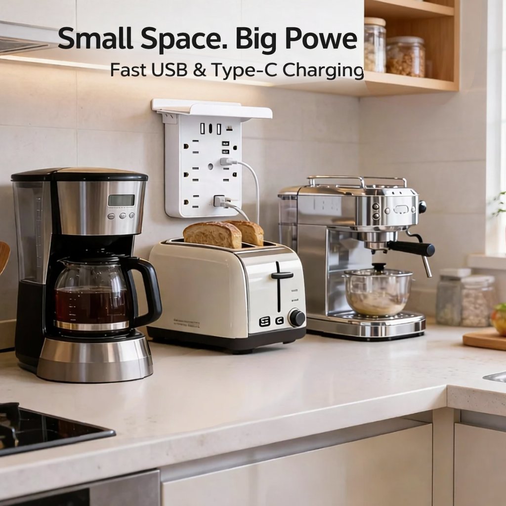 Multi-Functional Power Strip with Panel