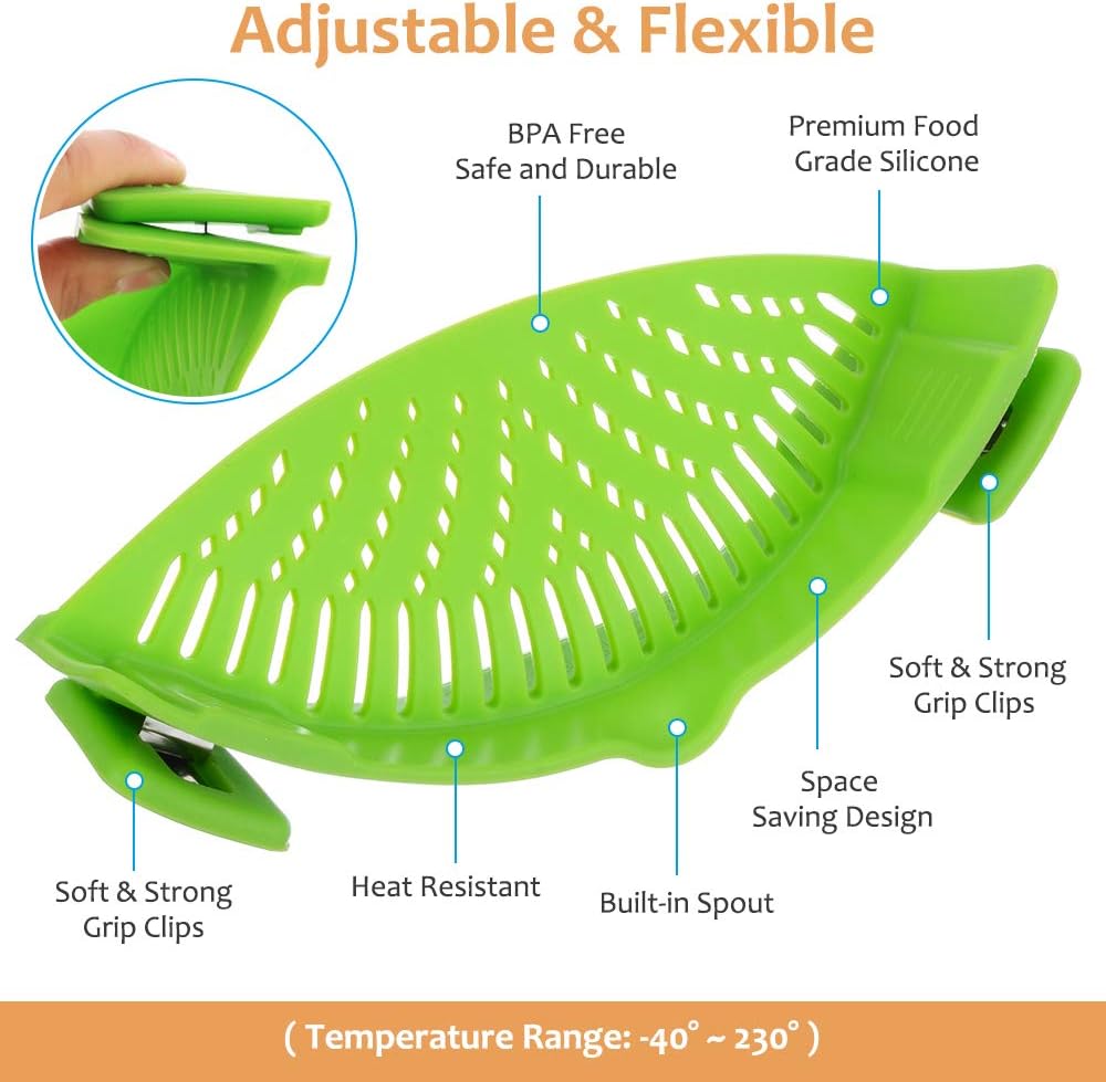 🔥LAST DAY 50% OFF🌟 High-Quality Silicone Material🔥Silicone Clip-On Colander