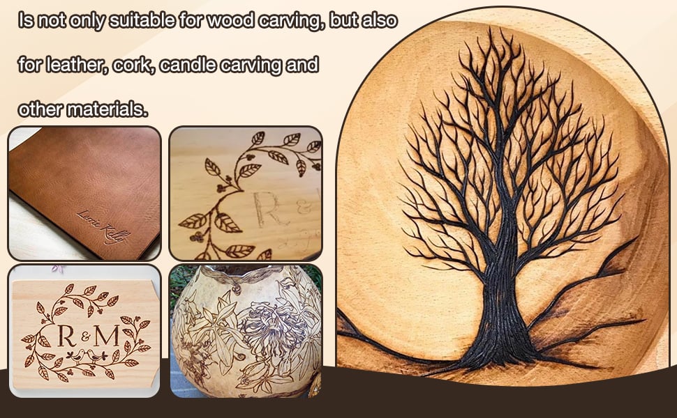 Burning Tip Copper Pyrography Work Mold for Wood Leather Craft DIY Embossing Carving