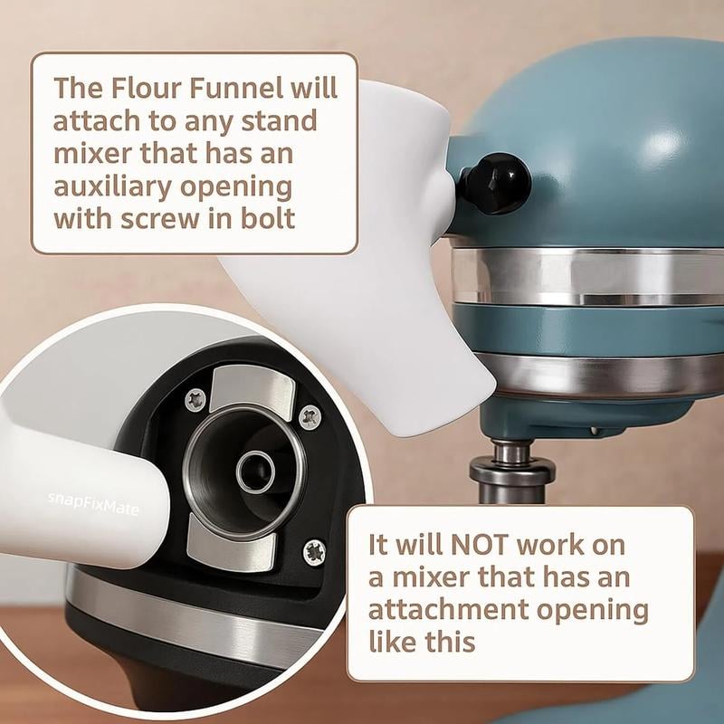 🔥LAST DAY 50% OFF✨🥰 Flour Funnel for Kitchen Aid Stand Mixer🥚🍰—The chef's right-hand assistant👨‍🍳💖
