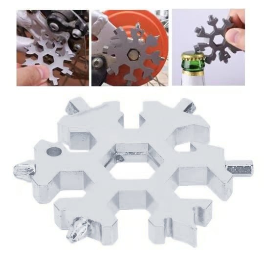18-in-1 Snowflake Pocket Tool – Multi-function Gadget