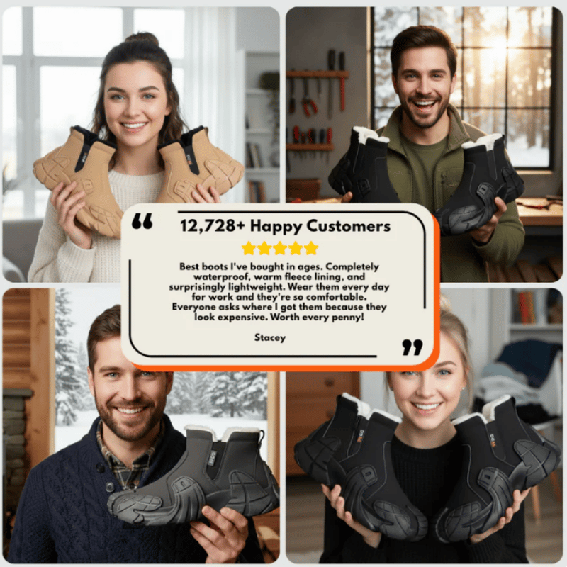🔥LAST DAY 40% OFF🔥 Waterproof Winter Boots 🥾with Fleece Lining - Thermal Cold Weather Boots ❄(Unisex Design)