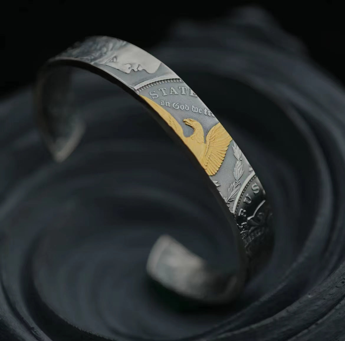 🎁Mongolia Jewelry - Mongolian Craft Handmade Morgan Silver Coin Bangle/Ring💎