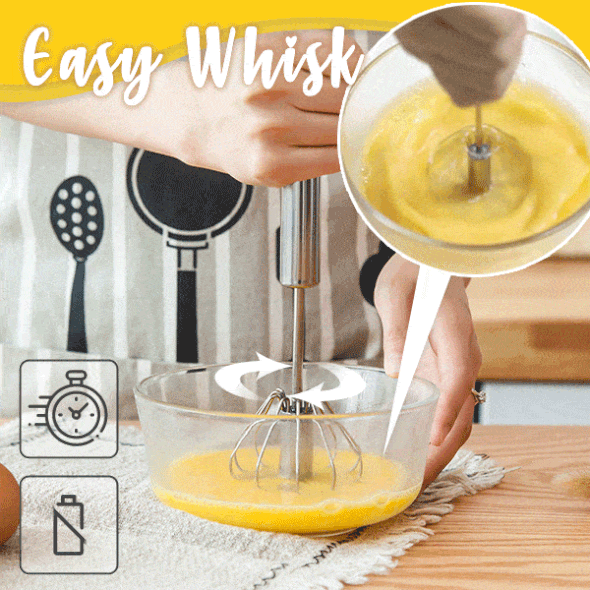 🔥😍LAST DAY - 49% OFF🥚Stainless Steel Semi-Automatic Whisk⭐