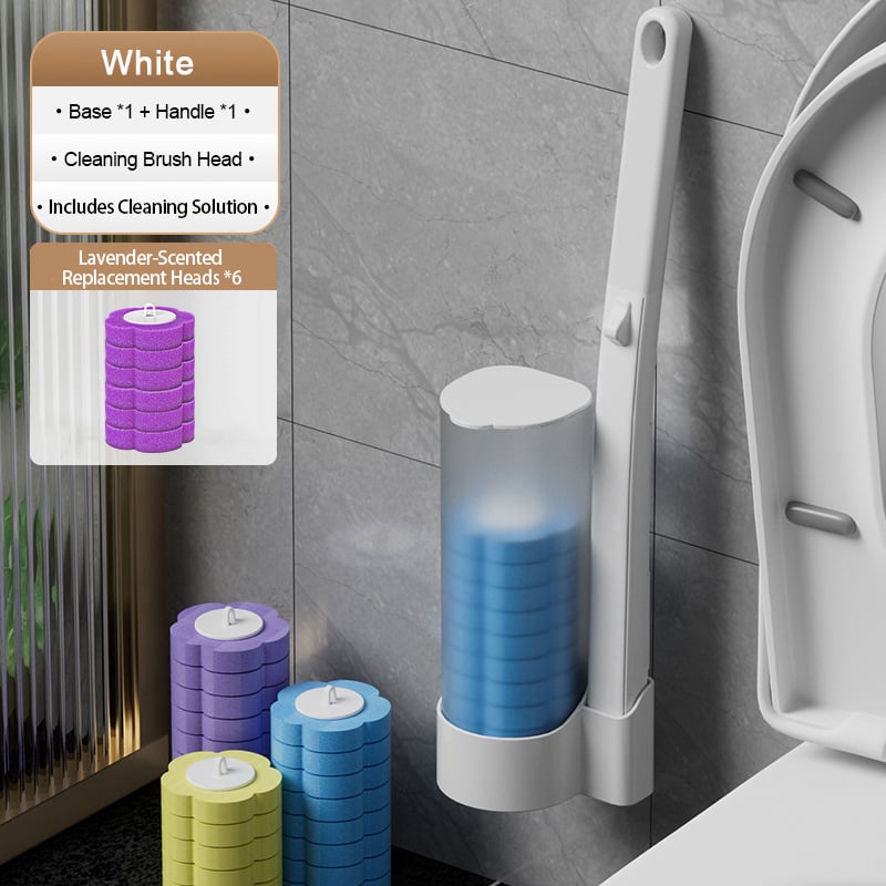 Disposable Toilet Cleaning System: Toilet Brush & Holder Kit with 6PCS Pre-Soaked Cleaner