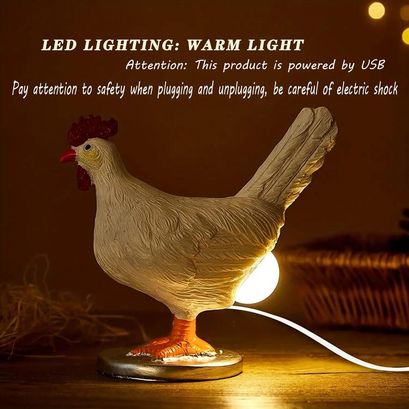 🔥 BIG SALE - 47% OFF🔥Chicken Design Desktop Decorative Light, 1 Count Cute Resin Animal Design Desktop Decorative Light, Creative Desktop Light for Home Office Decor