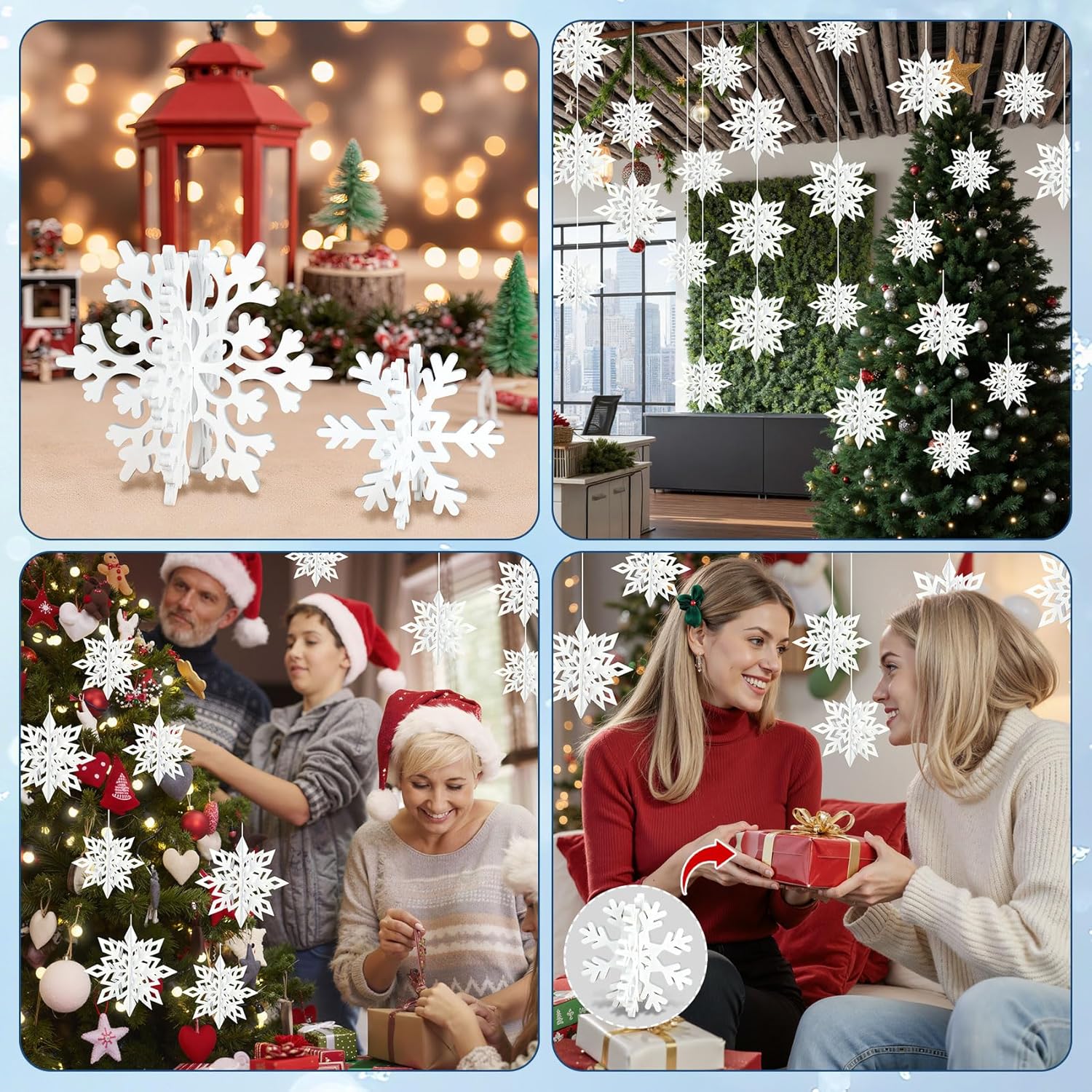 🔥Christmas 3D Snowflakes for Winter Wonderland Party Home Office ( 3Pcs )⭐❄