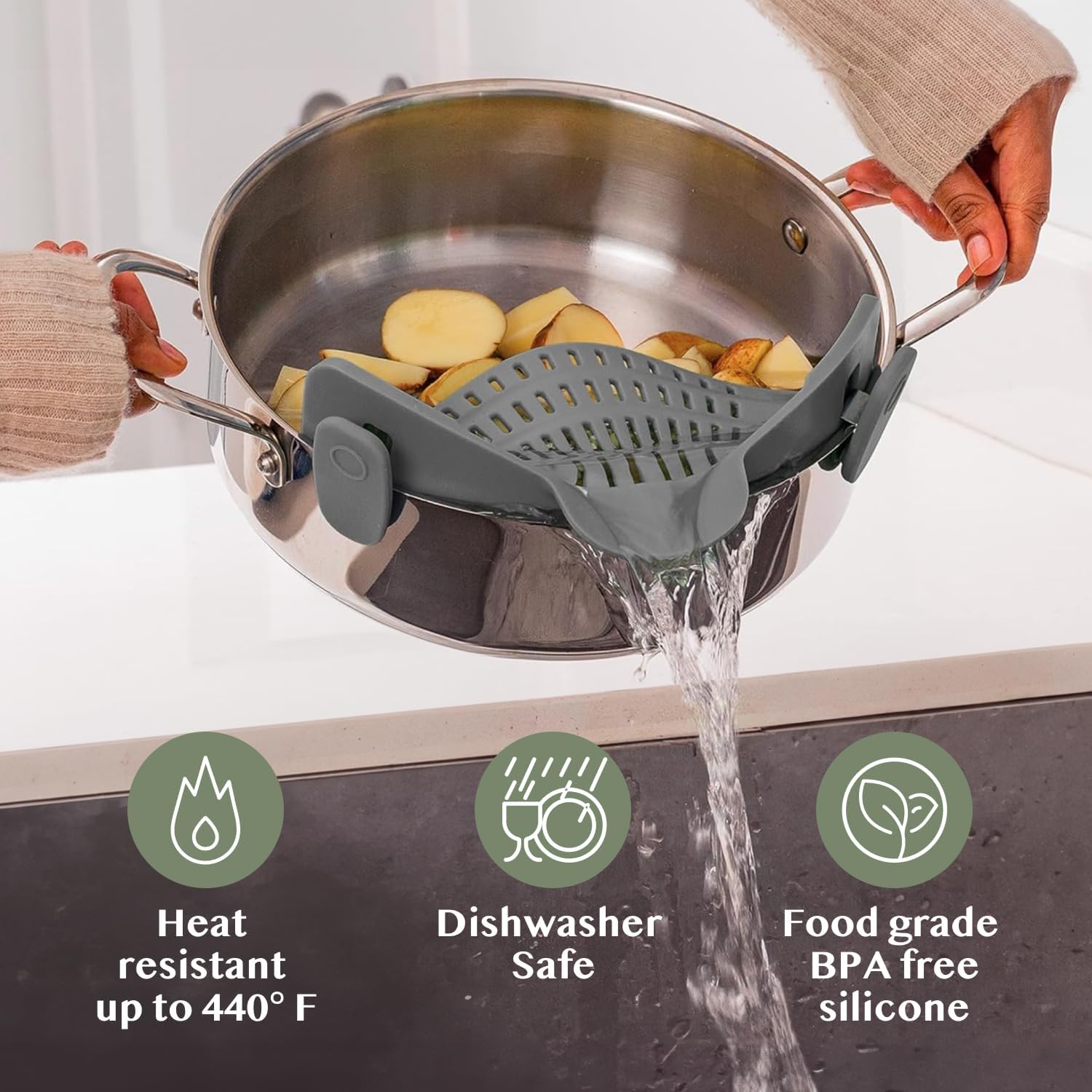 🔥LAST DAY 50% OFF🌟 High-Quality Silicone Material🔥Silicone Clip-On Colander