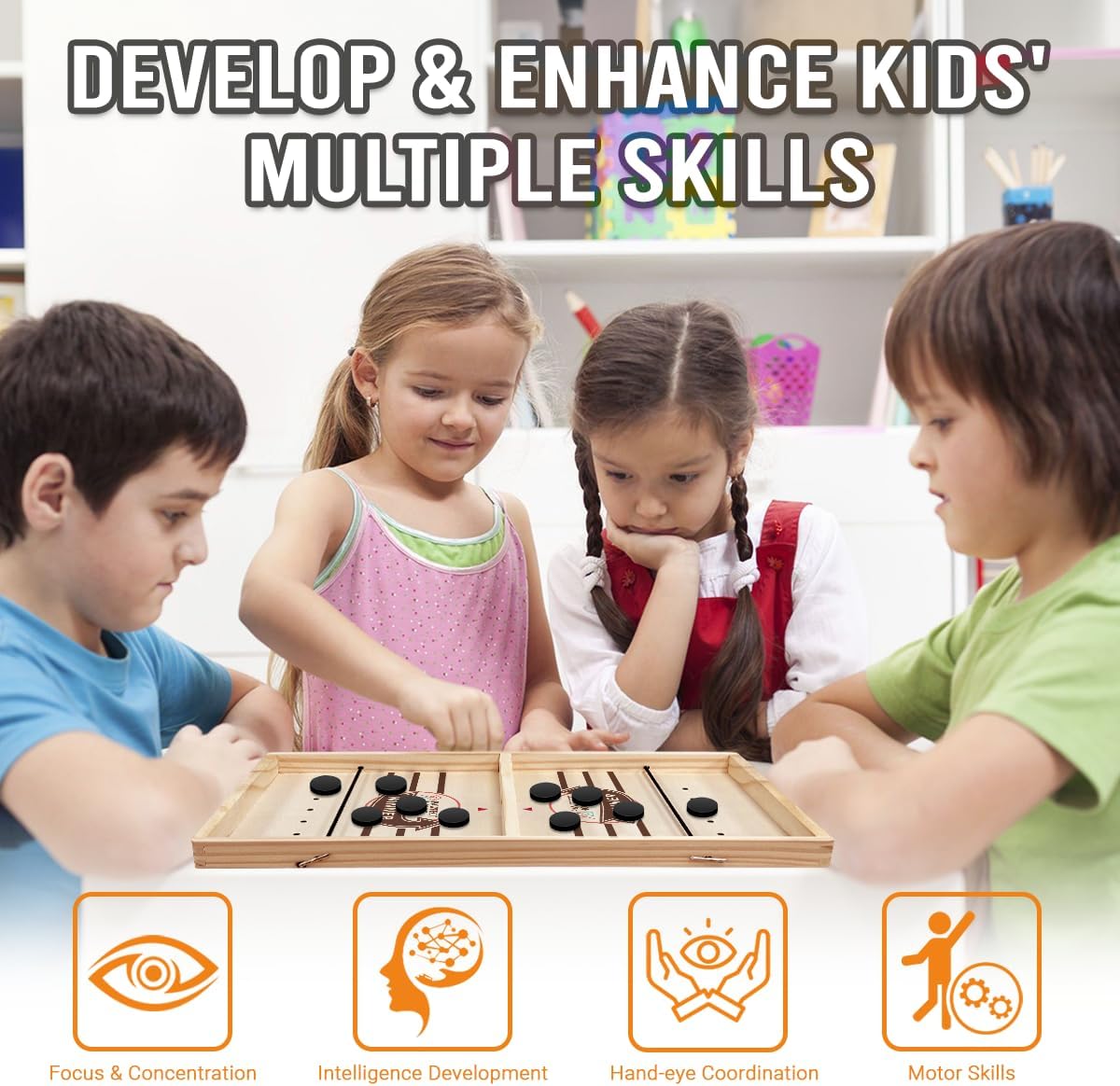 Fast Sling Puck Game - Birthday Gifts For Family, Friends, Children - Best Interactive Game Ever