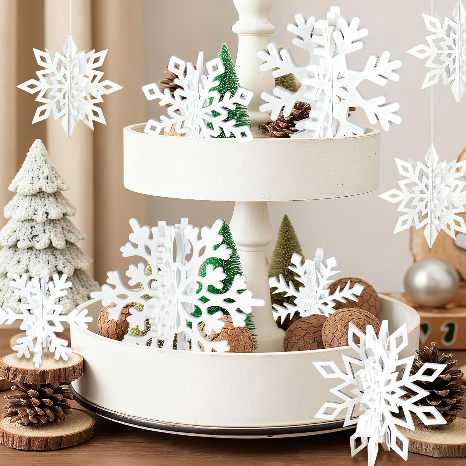 🔥Christmas 3D Snowflakes for Winter Wonderland Party Home Office ( 3Pcs )⭐❄